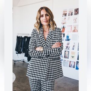 Anine Bing Black and White Houndstooth Blazer and Pants full suit sz m